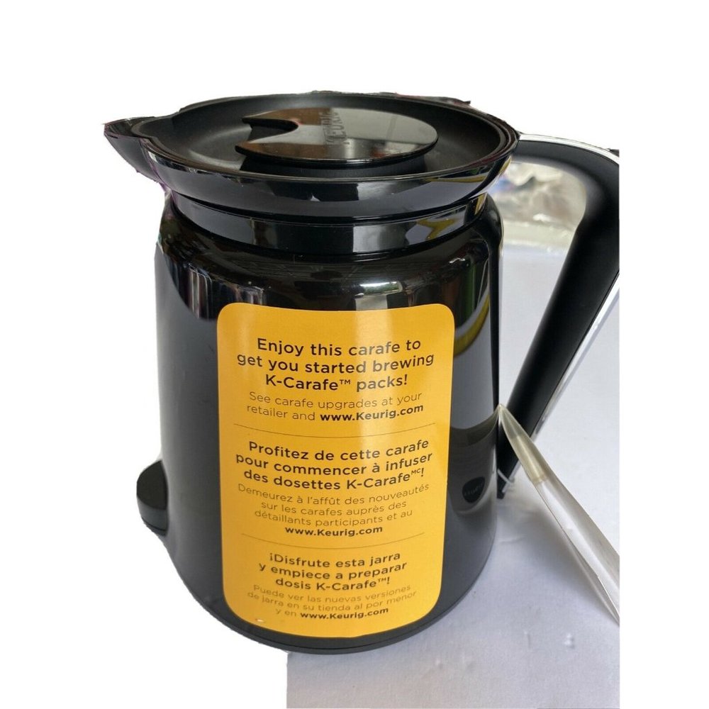 NEW NWT Keurig 2.0 Replacement Black/Chrome Coffee Pot K-Carafe Lid 32oz 1Qt